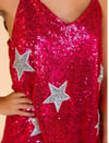 Destin to Shine Hot Pink Sequin Tank with Stars 