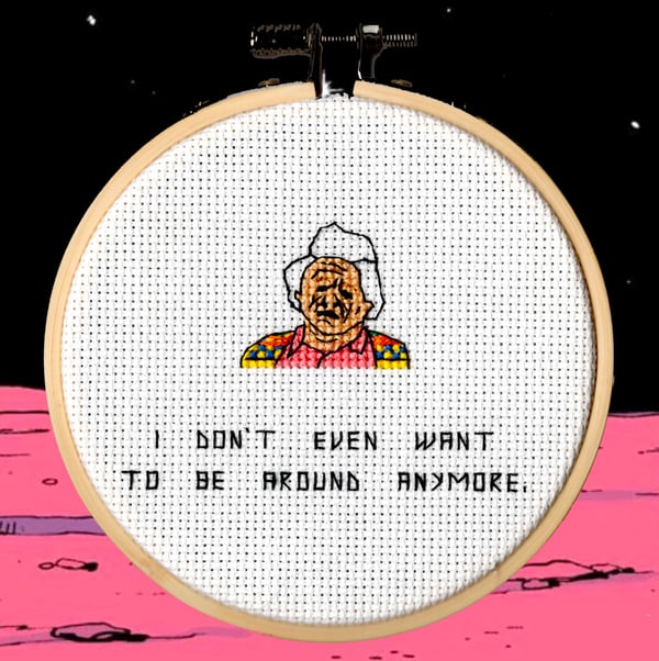 Image of I don’t even want to be around anymore hoop