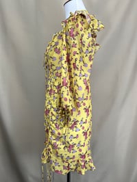 Image 3 of LINJIA SHOP yellow floral mini dress