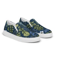 Image 2 of Art Nouveau Inspired Blue Boho Floral Sketch Women’s slip-on canvas shoes