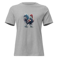 Image 5 of Women's Relaxed T-Shirt, Americana Rooster Patriotic Tee