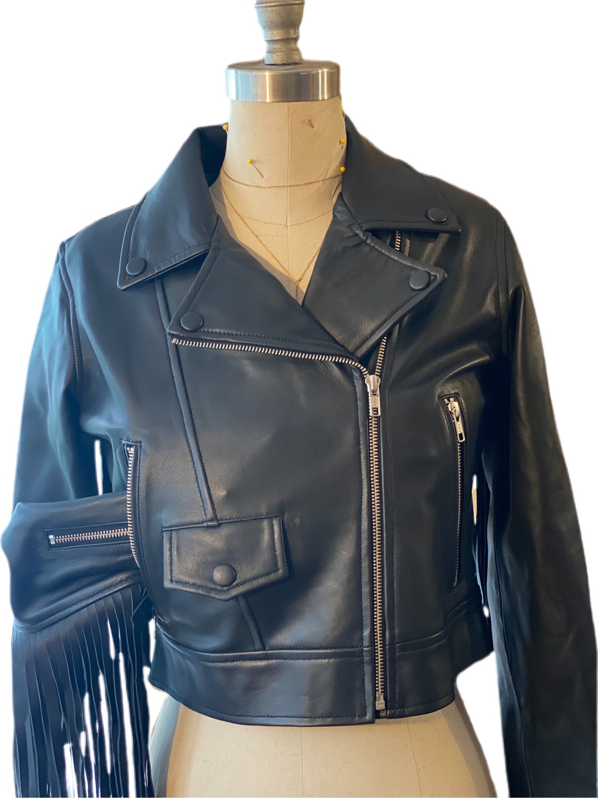 Shangri-La Fringe Leather Motorcycle Jacket 