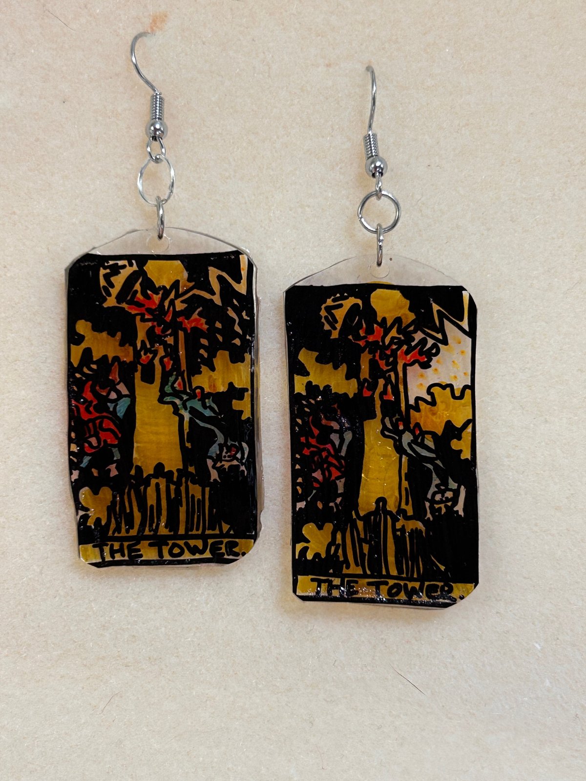 Image of The Tower Tarot Earrings 