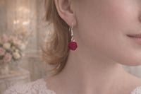 Image 2 of Bridgerton Era Scarlet Bloom Earrings 