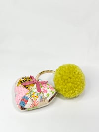 Image 2 of My Heart To Yours Ornament Quilted Mini Keychain 1