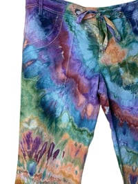 Image 7 of ♻️ UPCYCLED Ladies 12 Converse Linen/Cotton Pants in Earthy Rainbow Ice Dye