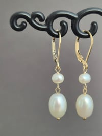 Boucles d'oreilles duo perles de culture gold filled