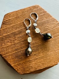 Image 8 of Tahitian pearl and opal earrings