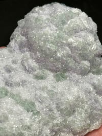 Image 3 of Green & Purple Cubic Fluorite With Druzy White Quartz Specimen #2400