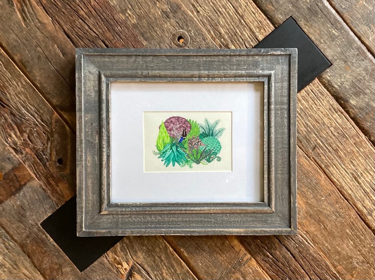 Jungle 4 Framed Original Watercolor