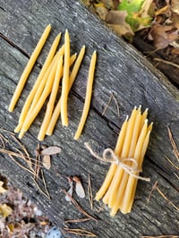 Image 1 of Hand-Dipped Pure Beeswax Birthday Candles | Festive Farm-Fresh Glow