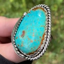 Image 3 of XL Kingman Turquoise Handmade Sterling Silver Statement Ring