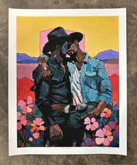 Image 1 of Kiss Me Cowboy - Hand Embellished Artist Proof