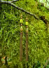 Image 3 of Copper Chain Fringe Earrings - set 2