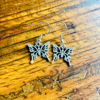 Image 1 of Set of 5 butterfly silver plated earrings 