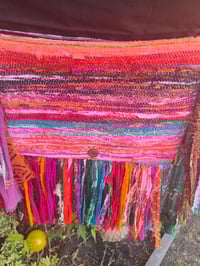 Image 5 of FRILL body cross Sari bag with ruffle -large detachable strap- Hamsa Hand 2