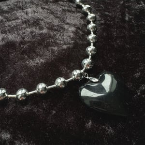 Image of Black Heart Choker Necklace