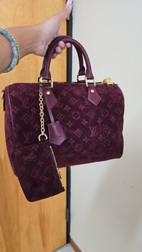Burgundy Suede Handbag
