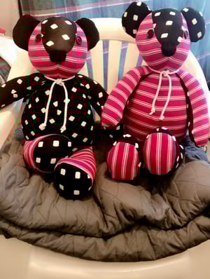 Image of 2 for 2 Memory Bears( your loved ones clothing or from keepsake clothing)
