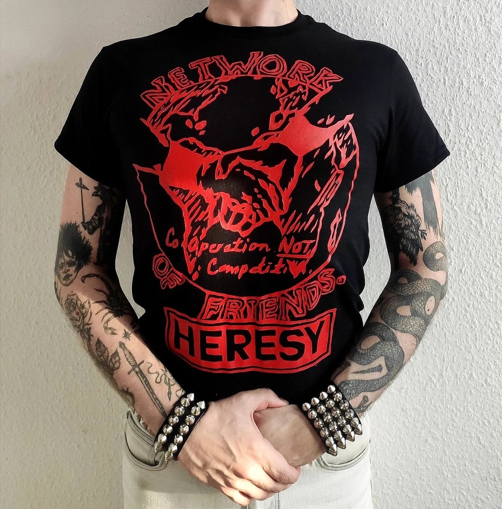 Heresy Network of Friends handpainted tee