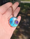 Electroformed Labradorite Moon and Amerhyst necklace 02
