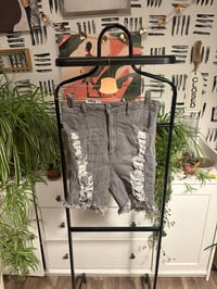 Image 1 of Fashion nova gray distressed shorts