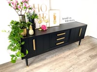 Image 8 of Mid Century Modern Vintage Black G Plan Sideboard  - TV Cabinet - Drinks Cabinet