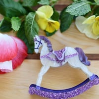 River The Rocking Horse - Brooch - White And Purple 