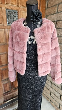 Image 4 of Mauve faux fur Jacket