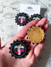 Image 2 of Black & Silver Tuxedo Mask Earrings (Dangly or Studs)