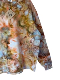 Image 7 of L Unisex Ring Spun Cotton Blend Crew Sweatshirt in Sedona Watercolors Ice Dye