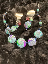 Image 3 of Matching Swirly Bead Necklace and Earrings 