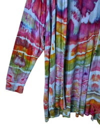Image 3 of 3X PLUS Jersey Knit Open Cardigan in Euphoria Geode Ice Dye