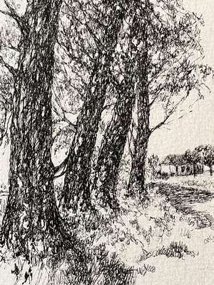 Image of VINTAGE DUTCH DRAWING: LANDSCAPE #8
