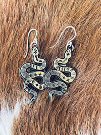 Image 1 of Stamped Serpent Earrings