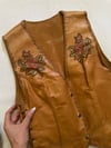 late 1960s hand-tooled leather unicorn vest