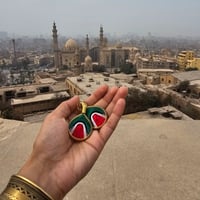 Image 1 of Drop Earrings Not Bombs  - Made in Egypt