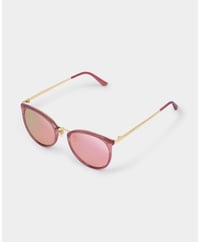 Image 1 of KATIE LOXTON Santorini Round Sunglasses in Pink with Mirrored Lens