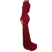 Image 1 of Turtleneck Ruched Red Dress dresses
