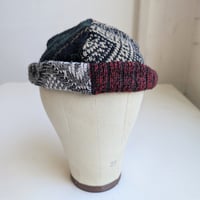 Image 1 of Shallow Fit Upcycled Reversible Beanie Dark Green Tiger x Red