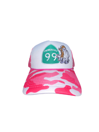 Pink and White Camo Trucker