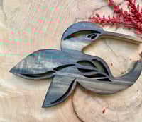 Image 4 of Carved Hummingbird- Rainbow Poplar 