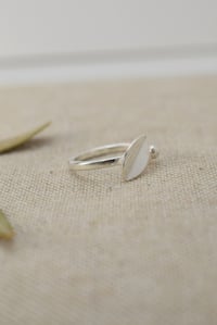 Image 3 of Custom Silver Leaf Ring with Recycled Silver Ball 