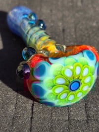 Image 2 of Rainbow Dotstack Glass Pipe 5"