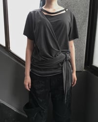 Image 2 of Scarfed T-shirt Charcoal