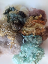 Image 2 of Fungi Medley - Mushroom inspired Colorway Fiber Kit For Blending, Carding, Felting, Fiber Arts