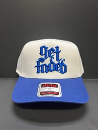 Image 1 of Get Faded straight razor blue & white hat 