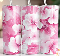 Pink flower 20oz tumbler 