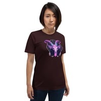 Image 13 of Pink Purple and Aquamarine Baphomet Goat Head Unisex t-shirt