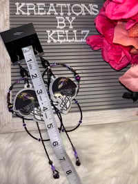 Image 2 of Medium Hoop Ravens Life Earrings 